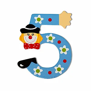 Декоративна дървена цифра - 5