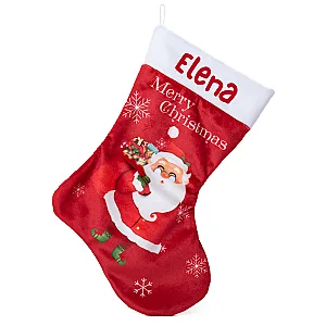 Χριστουγεννιάτικη Κάλτσα Άγιος Βασίλης (Merry Christmas) με Επιγραφή — προβολή 1