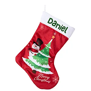 Χριστουγεννιάτικη Κάλτσα Χιονάνθρωπος Merry Christmas με Επιγραφή — προβολή 2