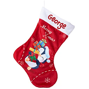 Χριστουγεννιάτικη Κάλτσα με Πιγκουίνο Merry Christmas με Επιγραφή — προβολή 3